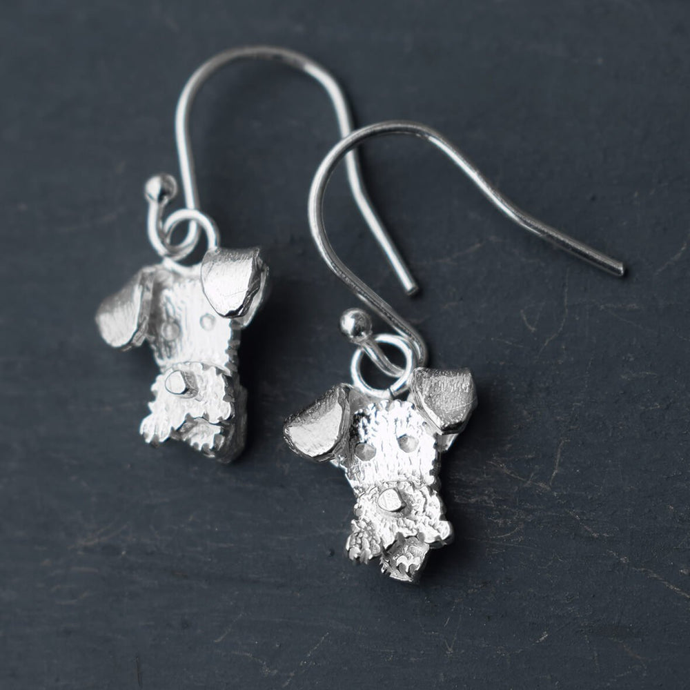 Wire Fox terrier earrings, Wire Fox terrier drop earrings, silver Wire Fox terrier earrings, silver Wire Fox terrier jewellery, gift for Wire Fox terrier lover, Wire Fox terrier gift for woman, Wire Fox terrier birthday present, Wire Fox terrier christmas present