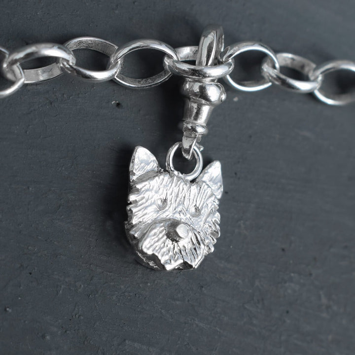 Yorkshire Terrier charm, Yorkshire Terrier bracelet, Yorkshire Terrier jewellery, quality Yorkshire Terrier gift, Yorkshire Terrier present for woman, yorkie dog charm, silver dog charm, silver dog bracelet